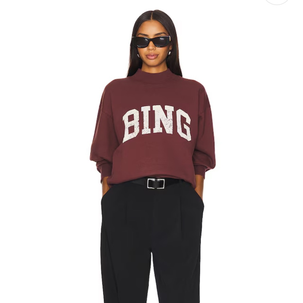 ANINE BING Bradie Sweatshirt in Deep Burgundy